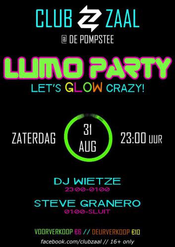 Club Zaal - 31aug2019 - Lumo - Poster - Enjoy Events